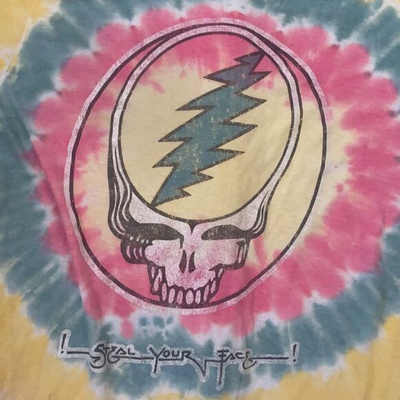 Liquid Blue Tie Dye Distressed Grateful Dead Shirt - Picture 5 of 9